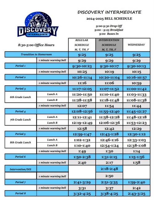 2024-2025 Bell Schedule
